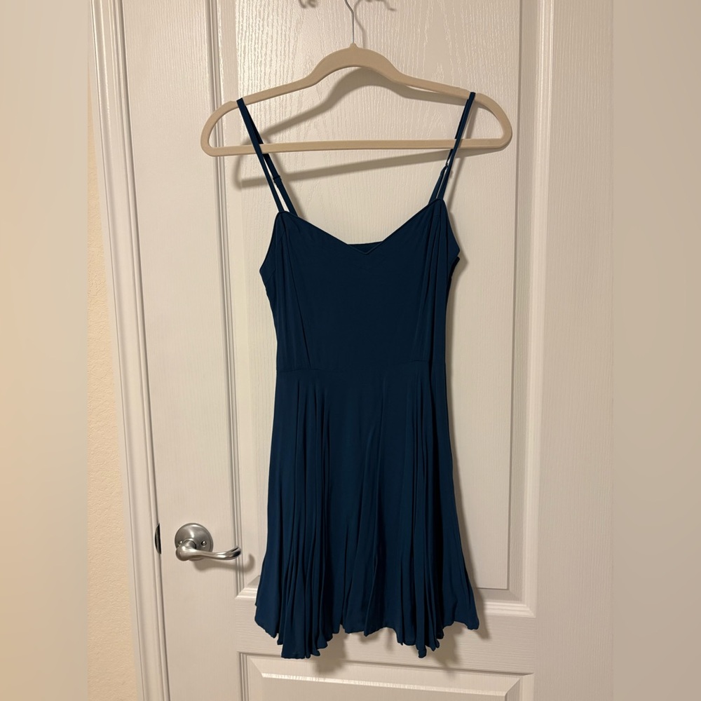 Aritzia Talula Deep Blue V-Neck Dress